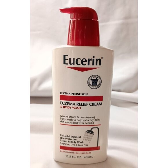 Eucerin Eczema Relief Cream & Body Wash 13.5 fl oz Set NEW Soothing Care - Picture 1 of 4